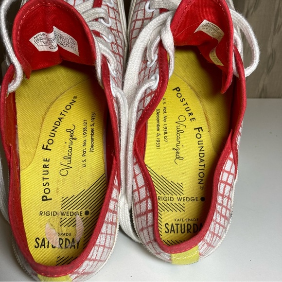 Kate Spade Saturday PF Flyers Women's 7 Lace Up Cap Toe Checked Canvas Sneakers - Picture 12 of 16